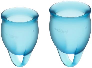 Набор менструальных чаш Satisfyer Feel confident Menstrual Cup blue J1762-3 2шт 1727₽