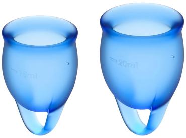 Набор менструальных чаш Satisfyer Feel confident Menstrual Cup blue J1762-6 2шт 1727₽