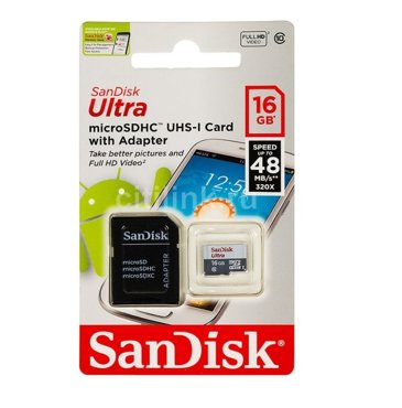 Карта памяти SanDisk Micro SDHC 16Гб Class 10 PREMIUM с переходником SD фото 2 990₽