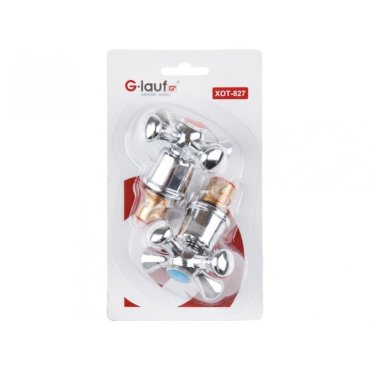 Кран-букса 12 с маховиком крест с керамическими вставками 2 шт Glauf XOT-827 567₽