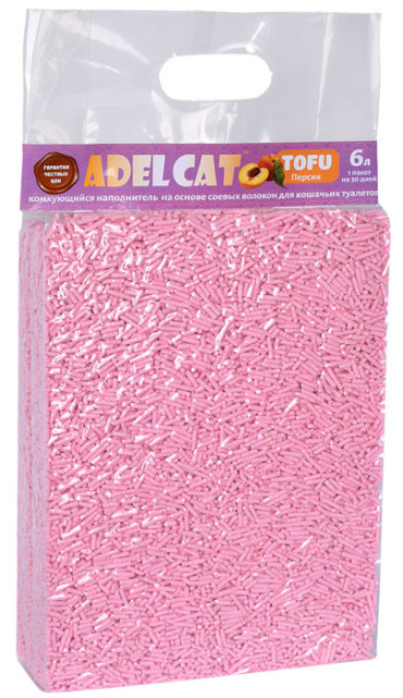 Наполнитель Adel Cat Tofu Персик комкующийся соя 25кг 6 л 830₽