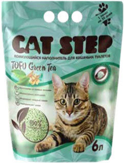 Наполнитель Cat Step Tofu Green Tea соевый комкующийся 28кг 6 л 570₽