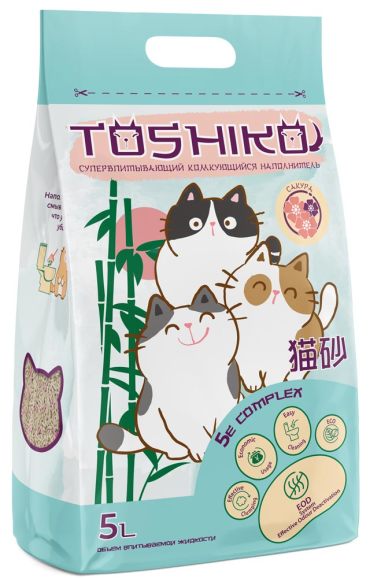 Наполнитель Toshiko Сакура комкующийся древесный сакура 19кг 5 л 458₽