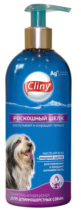 Шампунь для собак Cliny K301 Шампунь-кондиционер Роскошный шелк для длинношерстных 300 мл 414₽