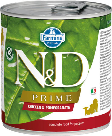 Влажный корм для щенков Farmina N D Prime Chicken Pomegranate Puppy с курицей и гранатом 0285 кг 216₽