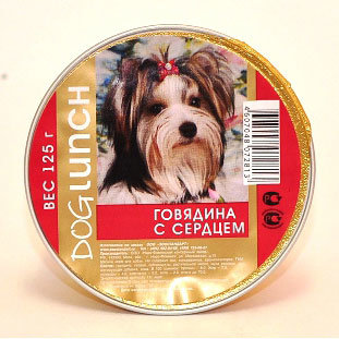 Влажный корм для собак Dog Lunch Крем-суфле Говядина с сердцем 0125 кг 31₽