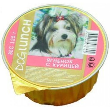 Влажный корм для собак Dog Lunch Крем-суфле Ягнёнок с курицей 0125 кг 31₽