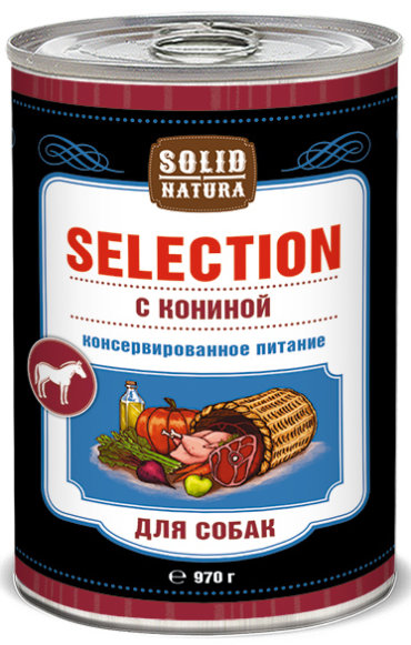 Влажный корм для собак Solid Natura Selection Конина 097 кг 329₽
