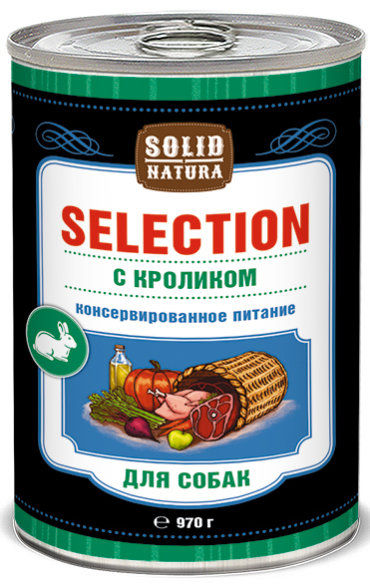 Влажный корм для собак Solid Natura Selection Кролик 097 кг 329₽