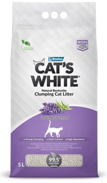 Наполнитель Cats White Lavender с нежным ароматом лаванды комкующийся бентонит 425кг 5 л 877₽