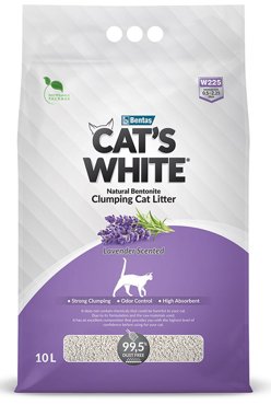 Наполнитель Cats White Lavender с нежным ароматом лаванды комкующийся бентонит 85кг 10 л 1495₽