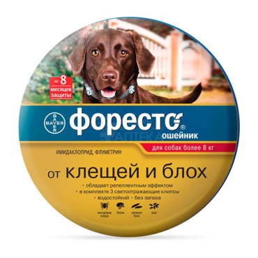 Foresto для собак весом более 8 кг от клещейблох и вшей ошейник от паразитов 1 шт 70 см 2544₽