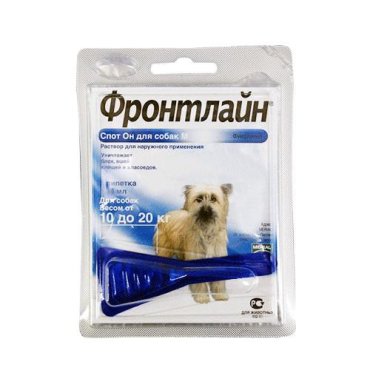 Фронтлайн Спот Он для собак весом 10-20кг от блох и клещей капли на холку 1 пипетка 628₽
