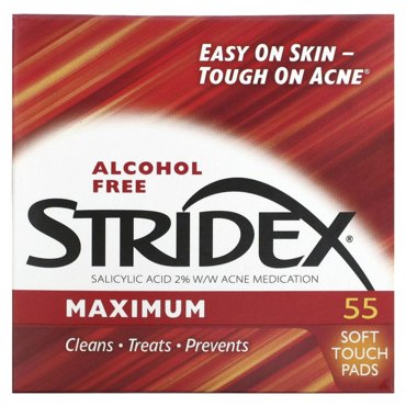 Stridex Одношаговое средство от угрей максимальная сила без спирта 55 мягких салфеток 1160₽