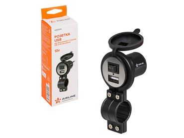 Розетка USB для мотоцикла Airline с 1 портом 5V 21А вклвыкл AEBJ206 287₽