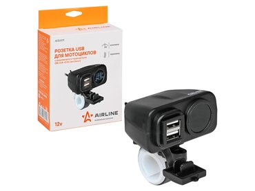 Розетка USB для мотоцикла Airline с вольтметром и прикуривателем 5V 21A 21A вклвыкл AEBJ209 974₽