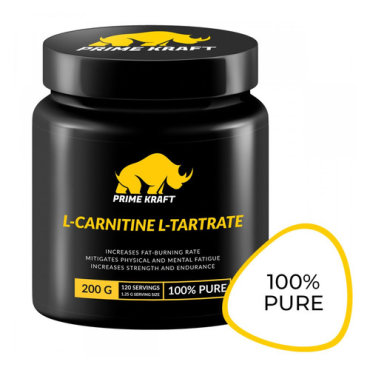 L-карнитин PRIME KRAFT L-Carnitine L-Tartrate порошок 200гр нейтральный яб027787 1730₽