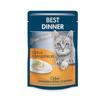 Best Dinner Super Premium Паучи Бест Диннер для кошек и Котят с 6 месяцев Суфле с Индейкой цена за упаковку 2361₽