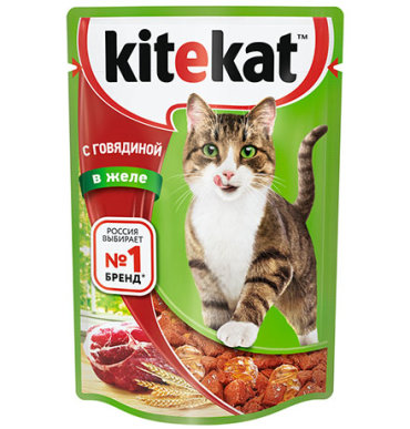 Kitekat Паучи Китикет для кошек Говядина в желе цена за упаковку 760₽