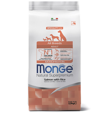 Monge Dog Monoprotein Speciality Adult Salmon Rice Сухой корм Монж для взрослых собак всех пород Лосось с рисом 2610₽
