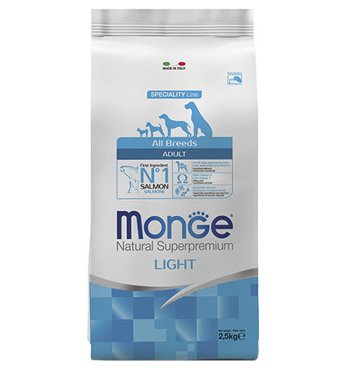 Monge Dog Speciality Light Salmon Rice Сухой корм Монж Спешиалити для собак всех пород Низкокалорийный Лосось с рисом 2570₽