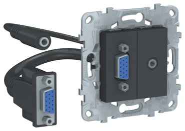 Розетка мультимедийная Audio Jack 35 Video HD 15 Schneider Electric Unica New антрацит 20280₽
