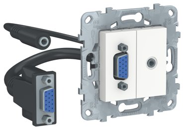 Розетка мультимедийная Audio Jack 35 Video HD 15 Schneider Electric Unica New белый 15840₽