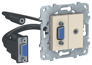 Розетка мультимедийная Audio Jack 35 Video HD 15 Schneider Electric Unica New бежевый 15840₽