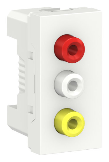Розетка мультимедийная Audio RCA тюльпан тройной разъём Schneider Electric Unica Modular белый 13680₽