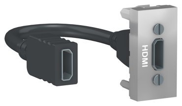 Розетка мультимедийная Audiovideo HDMI с переходником Schneider Electric Unica Modular алюминий 7020₽