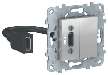 Розетка мультимедийная Audiovideo HDMI с переходником Schneider Electric Unica New алюминий 14400₽
