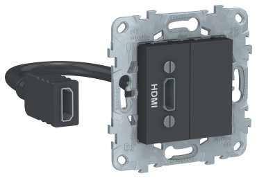 Розетка мультимедийная Audiovideo HDMI с переходником Schneider Electric Unica New антрацит 14400₽