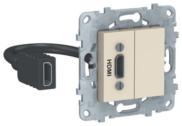 Розетка мультимедийная Audiovideo HDMI с переходником Schneider Electric Unica New бежевый 11280₽