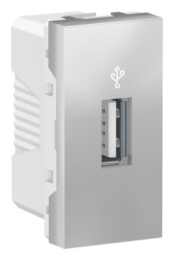 Розетка USB для передачи данных Schneider Electric Unica Modular алюминий 5166₽