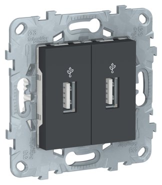 Розетка USB для передачи данных Schneider Electric Unica New антрацит 10860₽