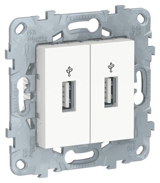 Розетка USB для передачи данных Schneider Electric Unica New белый 8040₽