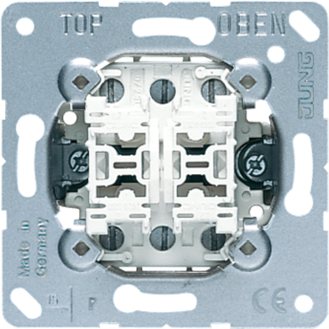 Выключатель 10AX 250V 2-х клавишный универсальный сдвоенный 509U Jung 4793₽