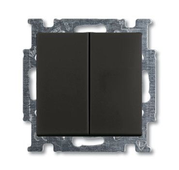 Abb BJB Механизм 2-клавишного 1-полюсного выключателя с клавишей серия Basic 55 цвет chteau-blac 1263₽