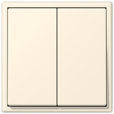 Выключатель двухклавишный проходной Jung Le Corbusier на клеммах ip44 blank ivoire 16832₽