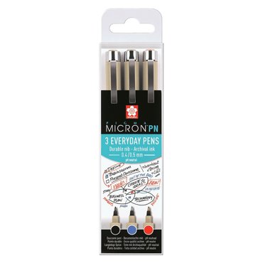 Набор капиллярных ручек Sakura PIGMA MICRON PN 3 шт 04 мм - 05 мм цвет черный синий красный 1227₽