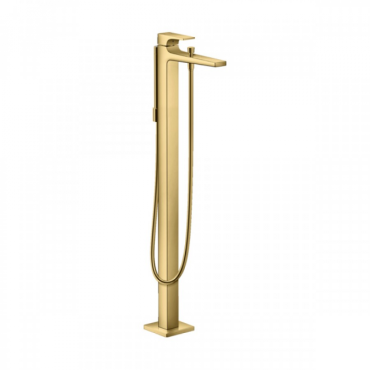 Смеситель hansgrohe Metropol для ванны однорычажный напольный с рычаговой рукояткой 32532990 полированное золото 323691₽