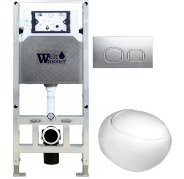 Комплект унитаза WeltWasser Jeckenbach 004 с инсталляцией AMBERG 506 ST белый с сиденьем микролифт и клавишей смыва AMBERG RD-CR хром 39700₽