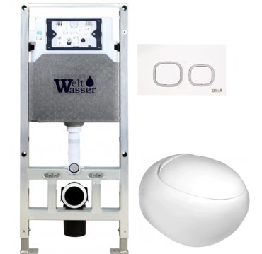 Комплект унитаза WeltWasser Jeckenbach 004 с инсталляцией AMBERG 506 ST белый с сиденьем микролифт и клавишей смыва AMBERG RD-WT белый 37700₽