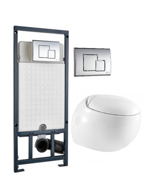 Комплект унитаза WeltWasser Jeckenbach 004 с инсталляцией MARBERG 507 белый с сиденьем микролифт и клавишей смыва MAR 507 SE хром 28100₽