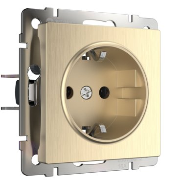 Розетка Werkel W1171110 Розетка с заземлением и шторками шампань риф 855₽
