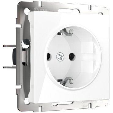 Розетка Werkel W1171301 Розетка с заземлением безвинтовой зажим бел 683₽
