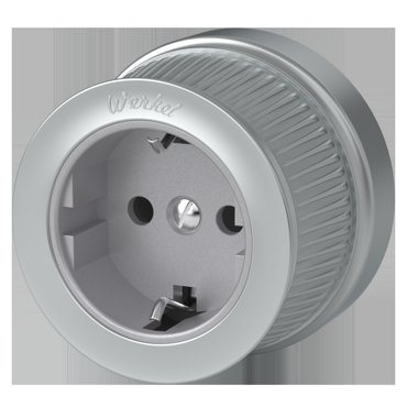 Werkel WL19-10-01 Розетка с заземлением Матовый хром Ретро 2320₽