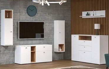Гостиная Бэль-02 Белый премиум Дуб Золотой 38785₽