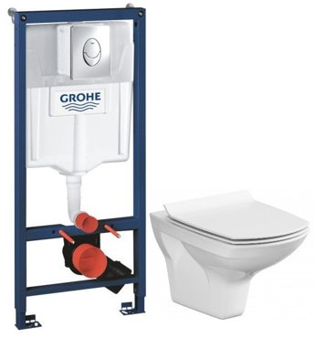 Комплект подвесной унитаз Cersanit Carina MZ-CARINA-COn-S-DL система инсталляции Grohe 38721001 16950₽