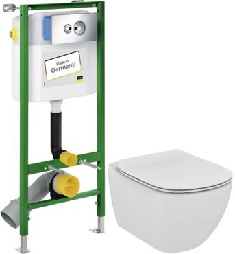 Комплект подвесной унитаз Ideal Standard Tesi T007901 T352701 система инсталляции Viega 713386 37310₽